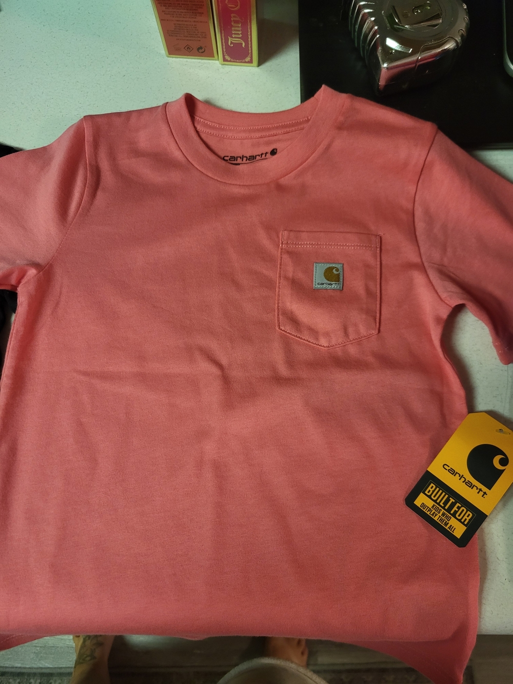 Carhartt Kids' Pocket T-Shirt - Black & Pink - Picture 3 of 5